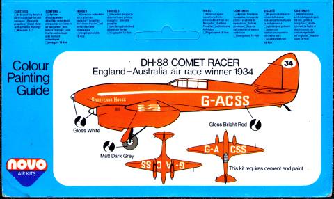 Схема окраски NOVO F168 DH-88 Comet Racer
